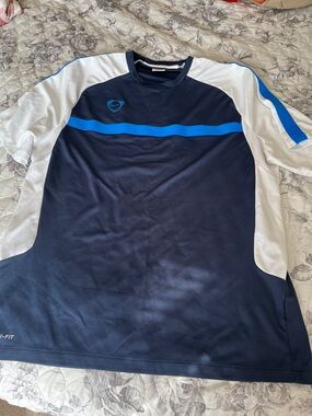Nike Dri-FIT Navy and White Athletic Top
